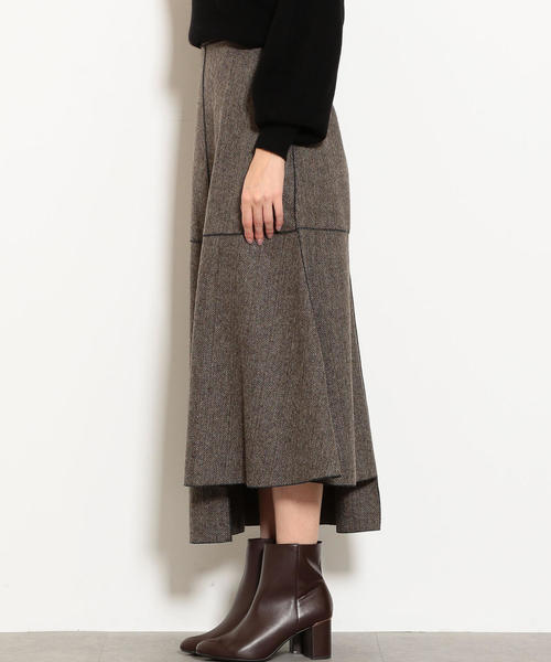green label relaxing（グリーンレーベルリラクシング）の「【EMIN＆PAUL LONDON】★FM ヘリンボン スカート ◆（スカート・レディース・ブラウン/グレー・SMALL/MEDIUM）」の5枚目の写真
