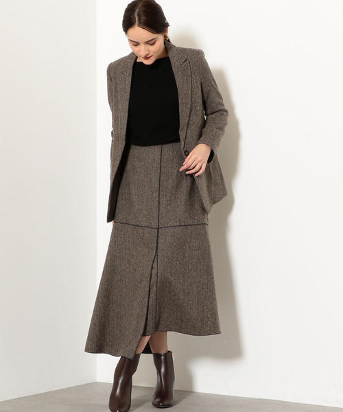 green label relaxing（グリーンレーベルリラクシング）の「【EMIN＆PAUL LONDON】★FM ヘリンボン スカート ◆（スカート・レディース・ブラウン/グレー・SMALL/MEDIUM）」の6枚目の写真