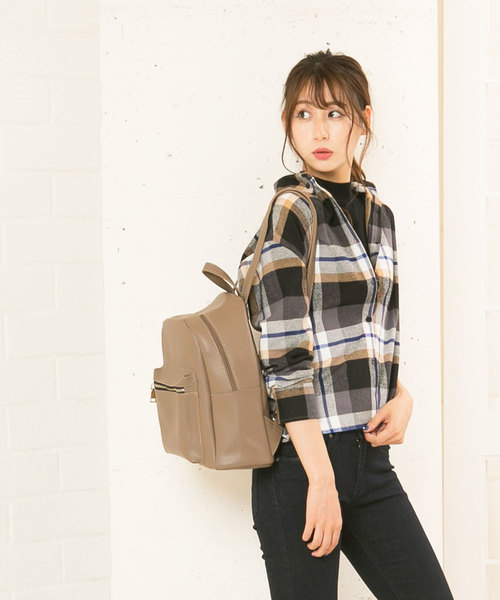 KOBE LETTUCE(コウベレタス)の「ボックスボタンダウングランジチェック柄シャツ(シャツ/ブラウス・レディース・グリーン/ネイビー/ブラウン/ブラック系その他/レッド系その他/ブラック・FREE)」の3枚目の写真