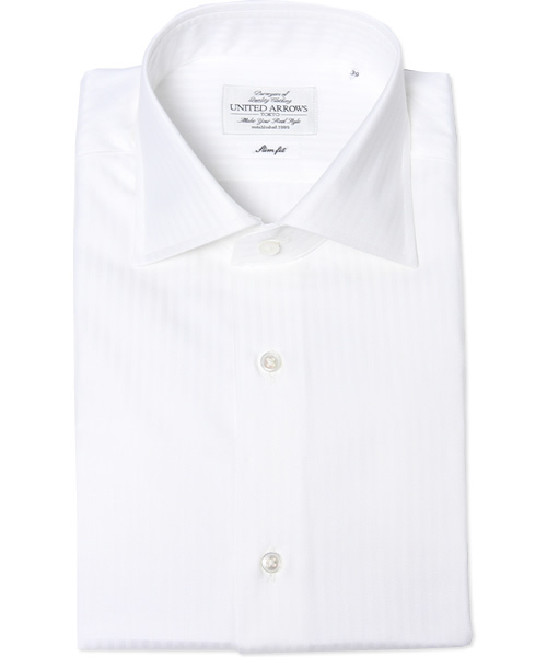 UNITED ARROWS(ユナイテッドアローズ)の「UA ヘリンボーンセミワイドシャツ◆(シャツ/ブラウス・メンズ・ホワイト・36cm/37cm/38cm/39cm/40cm/41cm/42cm/43cm)」の1枚目の写真