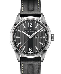 HAMILTON [ハミルトン] 腕時計 Broadway （ブロードウェイ） Day Date クオーツ 40MM レザーベルト ブラック×ブラック