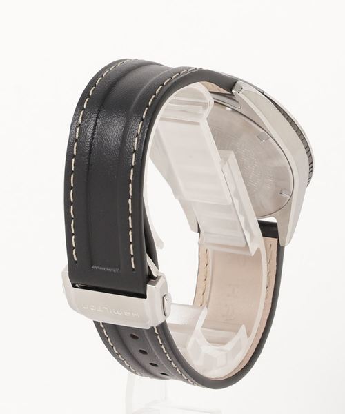 HAMILTON（ハミルトン）の「HAMILTON [ハミルトン] 腕時計 Broadway （ブロードウェイ） Day Date クオーツ 40MM レザーベルト ブラック×ブラック（アナログ腕時計・メンズ・ブラック・FREE）」の2枚目の写真