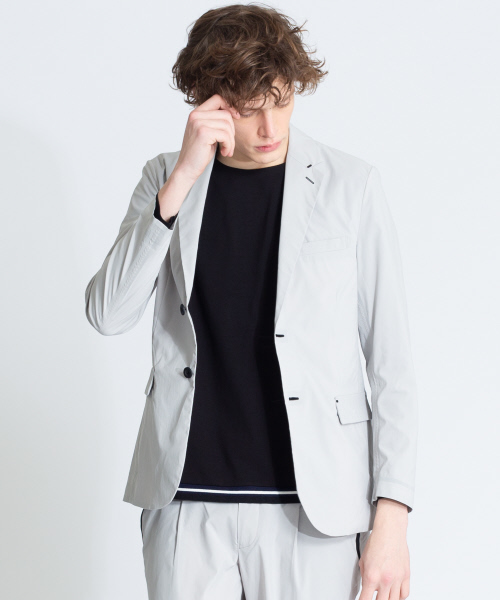 ABAHOUSE（アバハウス）の「【セットアップ対応/FLAT TECH】2ボタンジャケット（テーラードジャケット・メンズ・ネイビー/グレー/ブラック・44/46/48）」の2枚目の写真