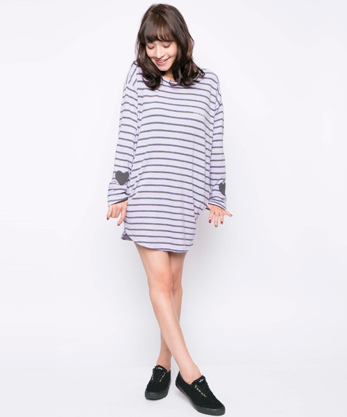 MILKFED.（ミルクフェド）の「STRIPE ROUND DRESS（ワンピース・レディース・ホワイト/ネイビー/ライトパープル・SMALL/MEDIUM）」の3枚目の写真