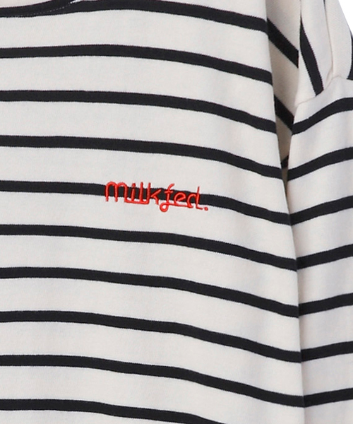 MILKFED.（ミルクフェド）の「STRIPE ROUND DRESS（ワンピース・レディース・ホワイト/ネイビー/ライトパープル・SMALL/MEDIUM）」の6枚目の写真