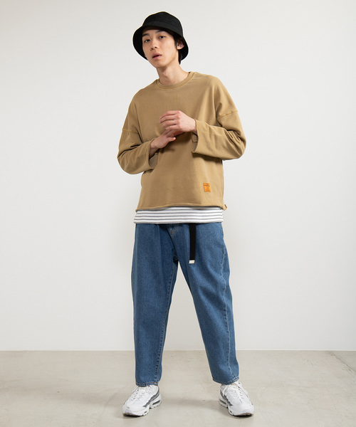 WEGO（ウィゴー）の「WEGO/ピグメント無地プルオーバー（スウェット・メンズ・ベージュ/ブルー/スミクロ・MEDIUM/LARGE）」の22枚目の写真