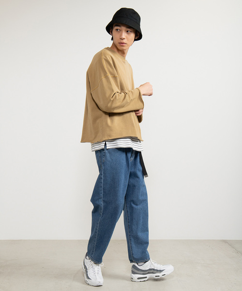 WEGO（ウィゴー）の「WEGO/ピグメント無地プルオーバー（スウェット・メンズ・ベージュ/ブルー/スミクロ・MEDIUM/LARGE）」の20枚目の写真