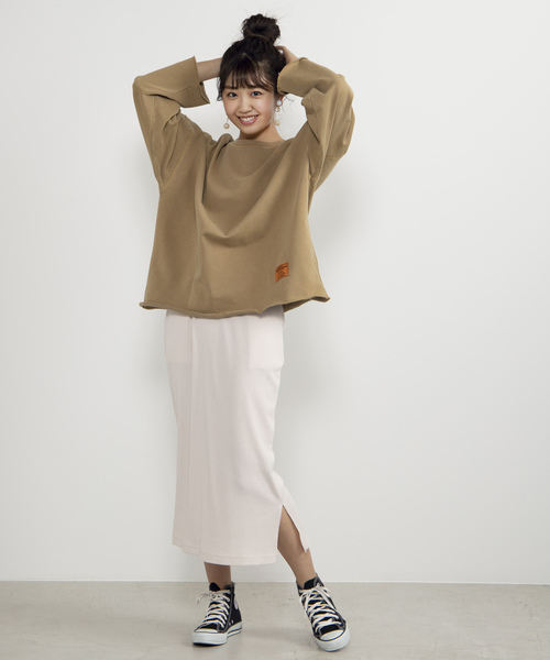 WEGO（ウィゴー）の「WEGO/ピグメント無地プルオーバー（スウェット・メンズ・ベージュ/ブルー/スミクロ・MEDIUM/LARGE）」の14枚目の写真