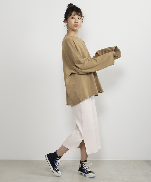 WEGO（ウィゴー）の「WEGO/ピグメント無地プルオーバー（スウェット・メンズ・ベージュ/ブルー/スミクロ・MEDIUM/LARGE）」の13枚目の写真