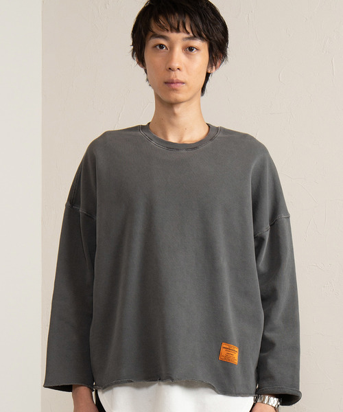 WEGO（ウィゴー）の「WEGO/ピグメント無地プルオーバー（スウェット・メンズ・ベージュ/ブルー/スミクロ・MEDIUM/LARGE）」の12枚目の写真