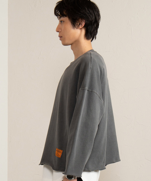 WEGO（ウィゴー）の「WEGO/ピグメント無地プルオーバー（スウェット・メンズ・ベージュ/ブルー/スミクロ・MEDIUM/LARGE）」の11枚目の写真