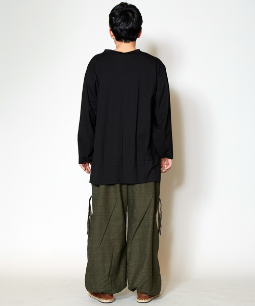チャイハネ（チャイハネ）の「【チャイハネ】yul 薙刀袖メンズトップス（Tシャツ/カットソー・メンズ・ブラック/ブルー/ホワイト・FREE）」の8枚目の写真