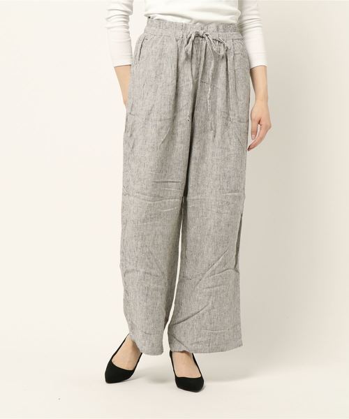 AMERICAN HOLIC(アメリカンホリック)の「麻混ドロストワイドパンツ *(その他パンツ・レディース・ライトベージュ/ネイビー/キャメル/カーキ/その他8/ブルー系その他4/ストライプ・M/L)」の20枚目の写真