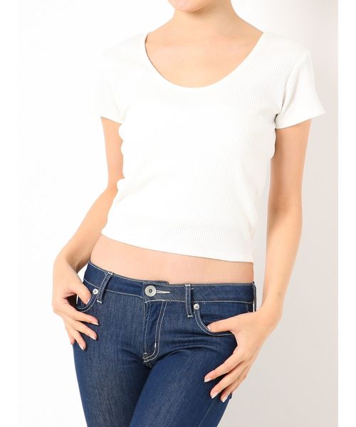 GYDA（ジェイダ）の「2WAYバインダーTシャツ（Tシャツ/カットソー・レディース・ブラック/ベージュ/オフホワイト/その他/その他2/イエロー・FREE）」の7枚目の写真