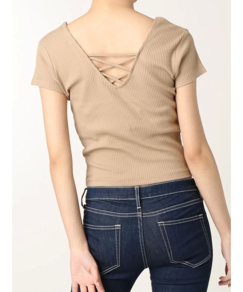 GYDA（ジェイダ）の「2WAYバインダーTシャツ（Tシャツ/カットソー・レディース・ブラック/ベージュ/オフホワイト/その他/その他2/イエロー・FREE）」の19枚目の写真