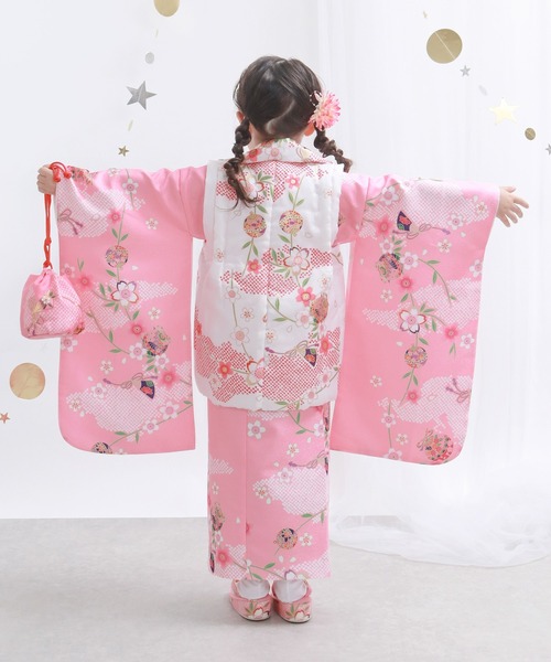 セール】被布セット 七五三 3歳 女の子 9点セット A（着物