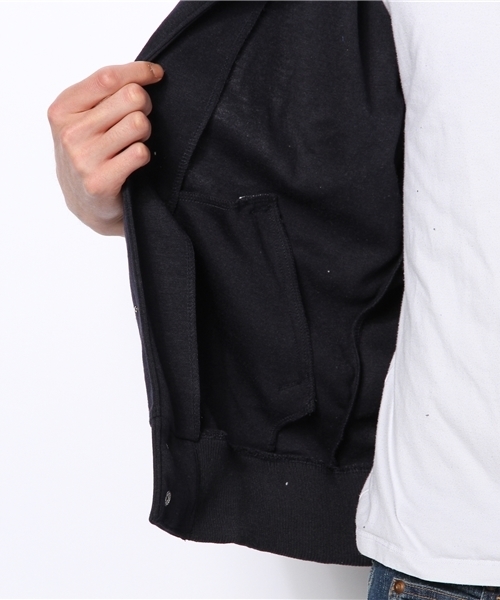 WEGO（ウィゴー）の「WEGO/7分袖ポンチスタジャン（スタジャン・メンズ・杢グレー/ブルー/ネイビー・LARGE/MEDIUM）」の7枚目の写真