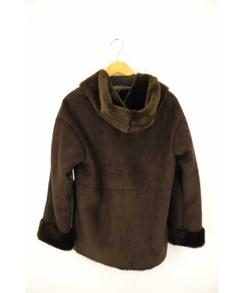 ブランド古着】フェイクムートンフードミドルコート（ムートンコート  