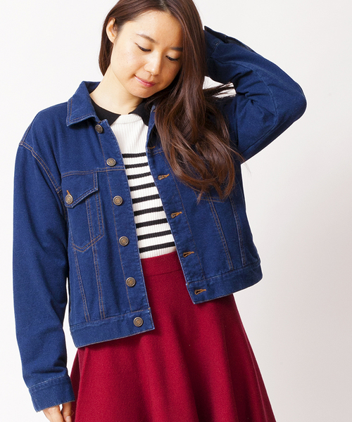 WEGO（ウィゴー）の「WEGO/カットデニムGジャン（デニムジャケット・レディース・インディゴブルー/ダークインディゴブルー・FREE）」の2枚目の写真