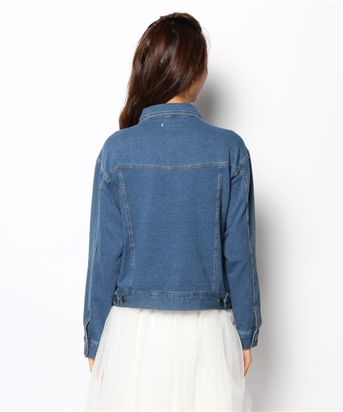 WEGO（ウィゴー）の「WEGO/カットデニムGジャン（デニムジャケット・レディース・インディゴブルー/ダークインディゴブルー・FREE）」の5枚目の写真