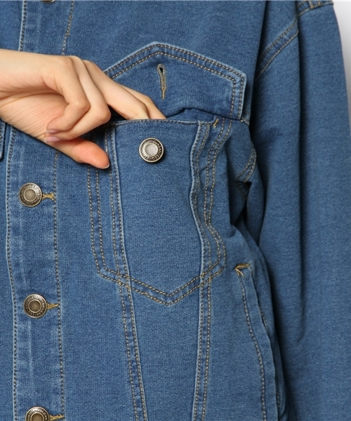 WEGO（ウィゴー）の「WEGO/カットデニムGジャン（デニムジャケット・レディース・インディゴブルー/ダークインディゴブルー・FREE）」の11枚目の写真