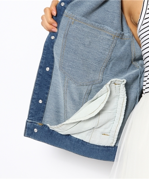 WEGO（ウィゴー）の「WEGO/カットデニムGジャン（デニムジャケット・レディース・インディゴブルー/ダークインディゴブルー・FREE）」の6枚目の写真