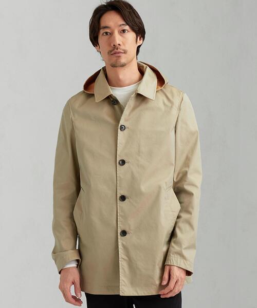 green label relaxing（グリーンレーベルリラクシング）の「NM ハッスイ フード バルカラー コート ＜ 機能性 / ストレッチ・撥水 ＞（ステンカラーコート・メンズ・ベージュ/ネイビー/コバルトブルー・S/XL/XXL/L/M）」の15枚目の写真