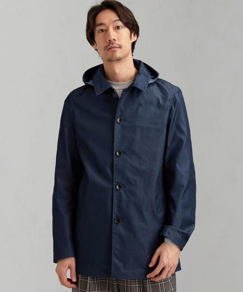 green label relaxing(グリーンレーベルリラクシング)の「NM ハッスイ フード バルカラー コート < 機能性 / ストレッチ・撥水 >(ステンカラーコート・メンズ・コバルトブルー/ベージュ/ネイビー・M/XXL/L/XL/S)」の21枚目の写真