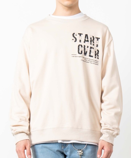 WEGO（ウィゴー）の「WEGO/バックプリントロゴビッグシルエットプルオーバー（スウェット・メンズ・ホワイト/ブラック/ベージュ・SMALL/MEDIUM/LARGE）」の16枚目の写真