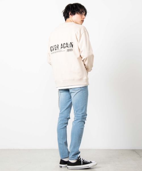 WEGO（ウィゴー）の「WEGO/バックプリントロゴビッグシルエットプルオーバー（スウェット・メンズ・ホワイト/ブラック/ベージュ・SMALL/MEDIUM/LARGE）」の9枚目の写真