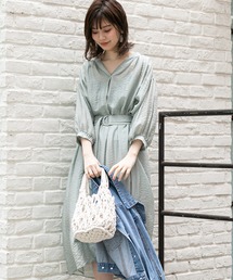 natural couture | たっぷりギャザーシャツワンピースⅡ(ワンピース)