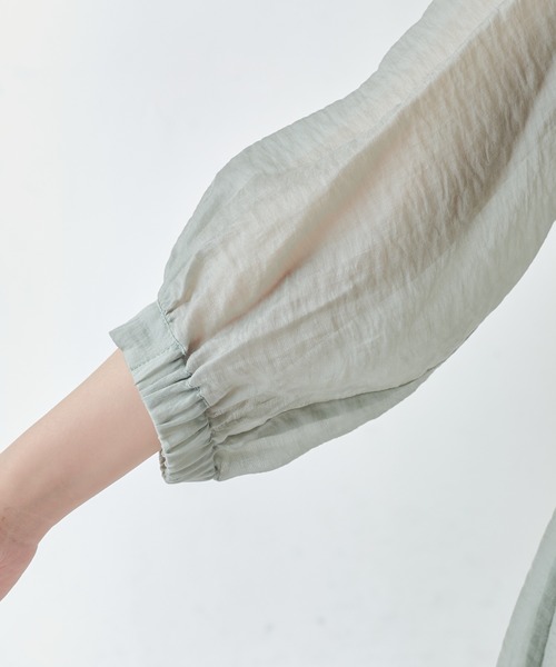 natural couture（ナチュラルクチュール）の「たっぷりギャザーシャツワンピースⅡ（ワンピース・レディース・ラベンダー/ミント/ホワイト/ライトベージュ・FREE）」の20枚目の写真