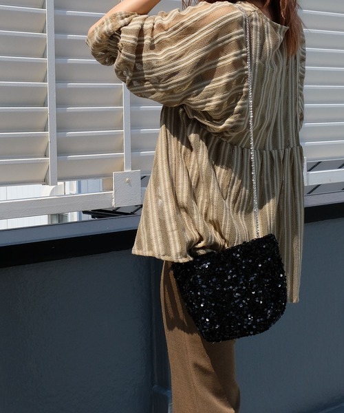 CURI BISCUI（キュリ　ビスキュイ）の「【CURIBISCUI】スパンコール ショルダー付きトート（Ｓ）（ショルダーバッグ・レディース・ブラック/シルバー/ブルー/グレー・FREE）」の9枚目の写真