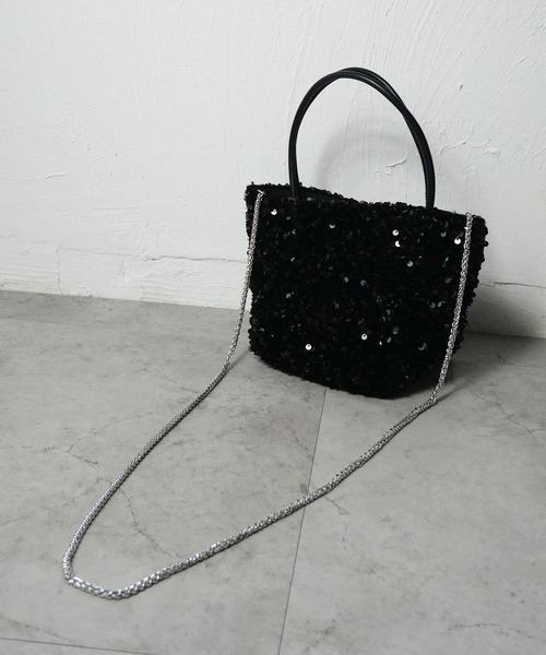 CURI BISCUI（キュリ　ビスキュイ）の「【CURIBISCUI】スパンコール ショルダー付きトート（Ｓ）（ショルダーバッグ・レディース・ブラック/シルバー/ブルー/グレー・FREE）」の10枚目の写真