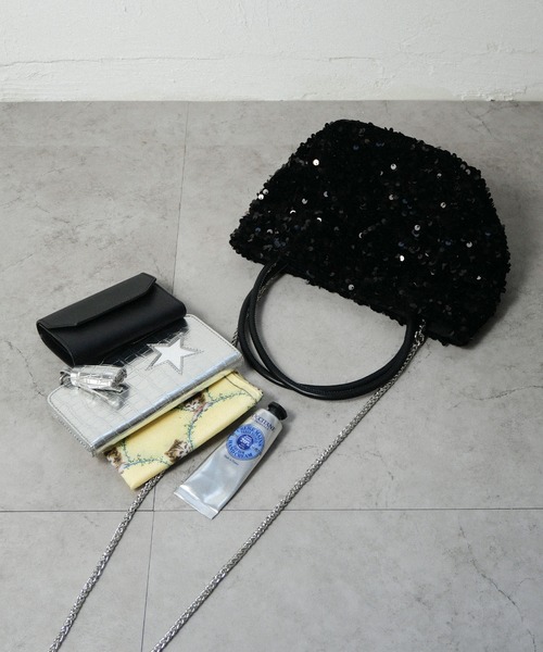 CURI BISCUI（キュリ　ビスキュイ）の「【CURIBISCUI】スパンコール ショルダー付きトート（Ｓ）（ショルダーバッグ・レディース・ブラック/シルバー/ブルー/グレー・FREE）」の13枚目の写真