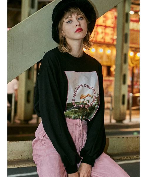 jouetie(ジュエティ)の「フラワーフォトロンT(Tシャツ/カットソー・レディース・ブラック/オフホワイト/ライトブルー・MEDIUM)」の11枚目の写真