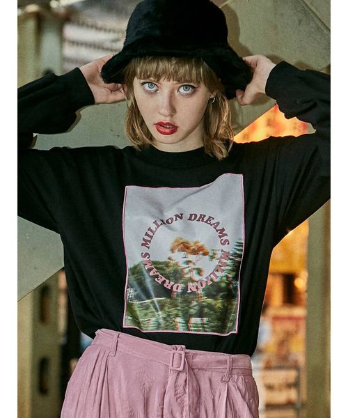 jouetie(ジュエティ)の「フラワーフォトロンT(Tシャツ/カットソー・レディース・ブラック/オフホワイト/ライトブルー・MEDIUM)」の14枚目の写真