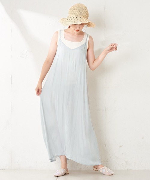 one after another NICE CLAUP（ワンアフターアナザーナイスクラップ）の「【ZOZO限定】フレアキャミワンピース（ワンピース・レディース・アイボリー/ブルーグレー/ホワイト系その他/ブラウン系その他/ブルー系その他/ベージュ系その他/ブラック/ダークブルー/キャメル・FREE）」の14枚目の写真