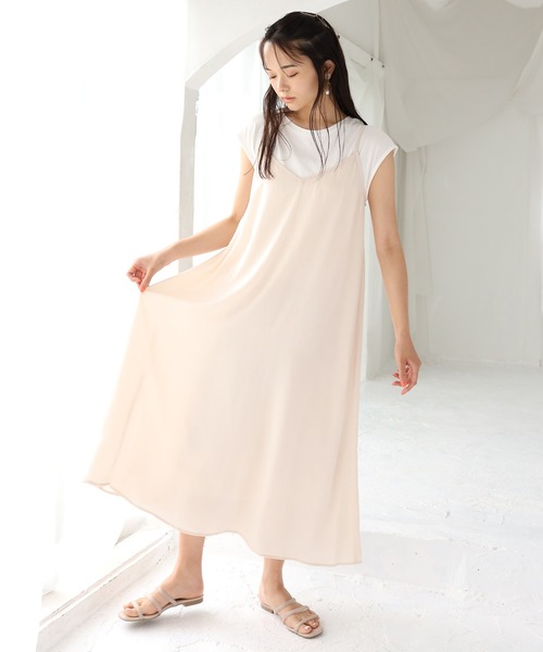 one after another NICE CLAUP（ワンアフターアナザーナイスクラップ）の「【ZOZO限定】フレアキャミワンピース（ワンピース・レディース・アイボリー/ブルーグレー/ホワイト系その他/ブラウン系その他/ブルー系その他/ベージュ系その他/ブラック/ダークブルー/キャメル・FREE）」の15枚目の写真