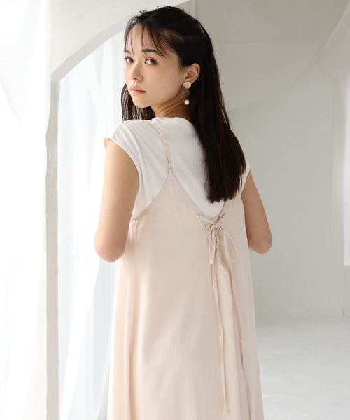 one after another NICE CLAUP（ワンアフターアナザーナイスクラップ）の「【ZOZO限定】フレアキャミワンピース（ワンピース・レディース・アイボリー/ブルーグレー/ホワイト系その他/ブラウン系その他/ブルー系その他/ベージュ系その他/ブラック/ダークブルー/キャメル・FREE）」の12枚目の写真