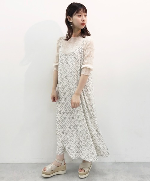 one after another NICE CLAUP（ワンアフターアナザーナイスクラップ）の「【ZOZO限定】フレアキャミワンピース（ワンピース・レディース・アイボリー/ブルーグレー/ホワイト系その他/ブラウン系その他/ブルー系その他/ベージュ系その他/ブラック/ダークブルー/キャメル・FREE）」の10枚目の写真