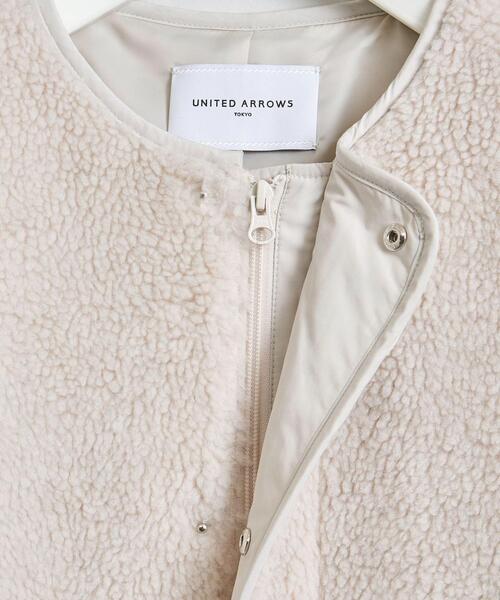 UNITED ARROWS（ユナイテッドアローズ）の「UWSC P/AC ボア ノーカラーコート†（ノーカラーコート・レディース・オフホワイト/ブラック・38/36）」の17枚目の写真