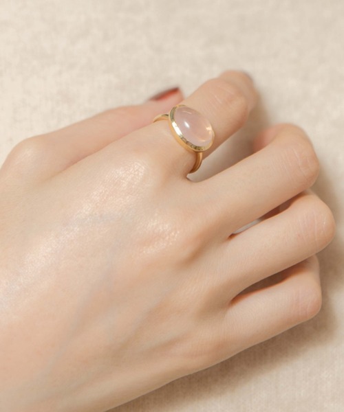 flower(フラワー)の「カボションリング(リング・レディース・ホワイト/ベージュ/グレー/コーラルピンク/ピンク/イエロー/オレンジ・FREE/SMALL)」の16枚目の写真