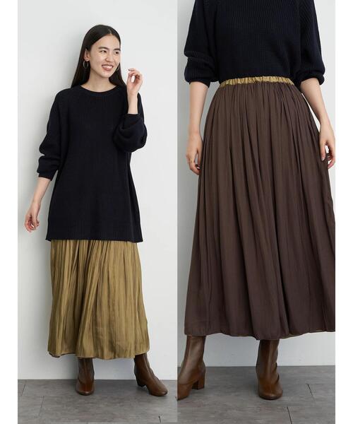 AMERICAN HOLIC（アメリカンホリック）の「リバーシブルプリーツ×ワッシャースカート　＊（スカート・レディース・チャコールグレー/グレー/ピンク/マスタード/モカ/ブルーグリーン・FREE）」の11枚目の写真