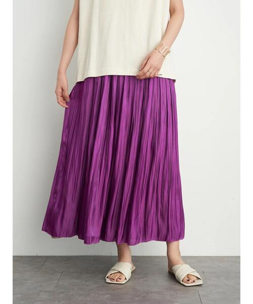 AMERICAN HOLIC（アメリカンホリック）の「リバーシブルプリーツ×ワッシャースカート　＊（スカート・レディース・チャコールグレー/グレー/ピンク/マスタード/モカ/ブルーグリーン・FREE）」の19枚目の写真