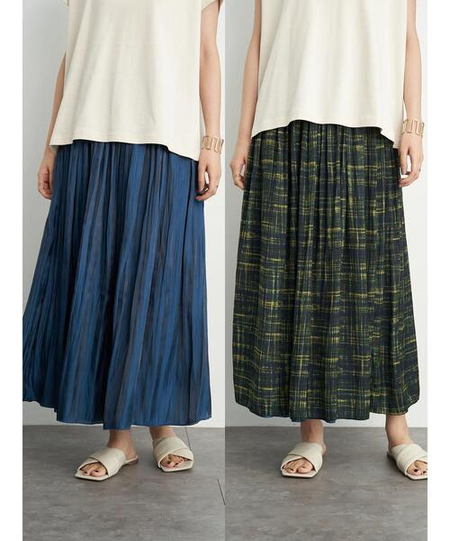 AMERICAN HOLIC（アメリカンホリック）の「リバーシブルプリーツ×ワッシャースカート　＊（スカート・レディース・チャコールグレー/グレー/ピンク/マスタード/モカ/ブルーグリーン・FREE）」の4枚目の写真