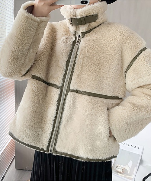 おしゃれスタ（オシャレスタ）の「【OSHARESTA★TOKYO】大人カジュアル/ファーブルゾン（ブルゾン・レディース・オフホワイト/キャメル・L/M）」の15枚目の写真