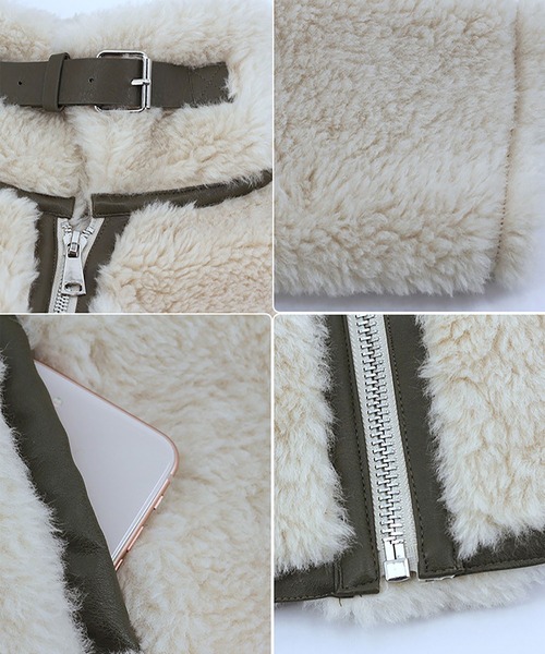 おしゃれスタ（オシャレスタ）の「【OSHARESTA★TOKYO】大人カジュアル/ファーブルゾン（ブルゾン・レディース・オフホワイト/キャメル・L/M）」の18枚目の写真