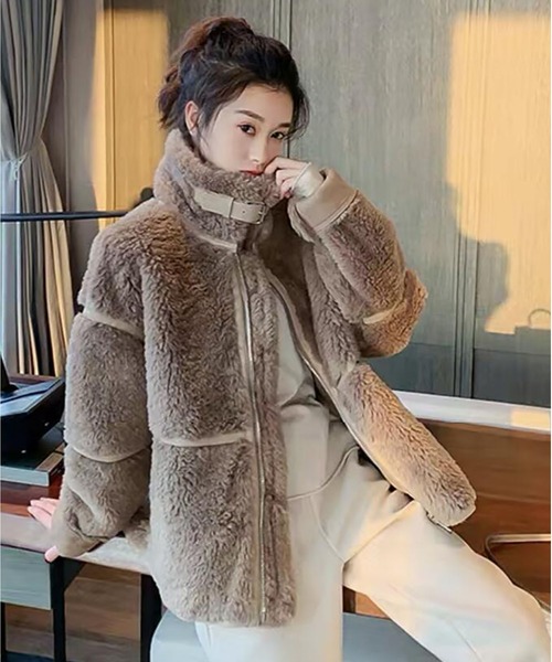 おしゃれスタ（オシャレスタ）の「【OSHARESTA★TOKYO】大人カジュアル/ファーブルゾン（ブルゾン・レディース・オフホワイト/キャメル・L/M）」の22枚目の写真