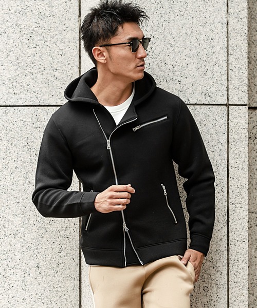 セール フード付きボンディングライダースジャケット Cast 113 ライダースジャケット Cavaria キャバリア のファッション通販 Zozotown